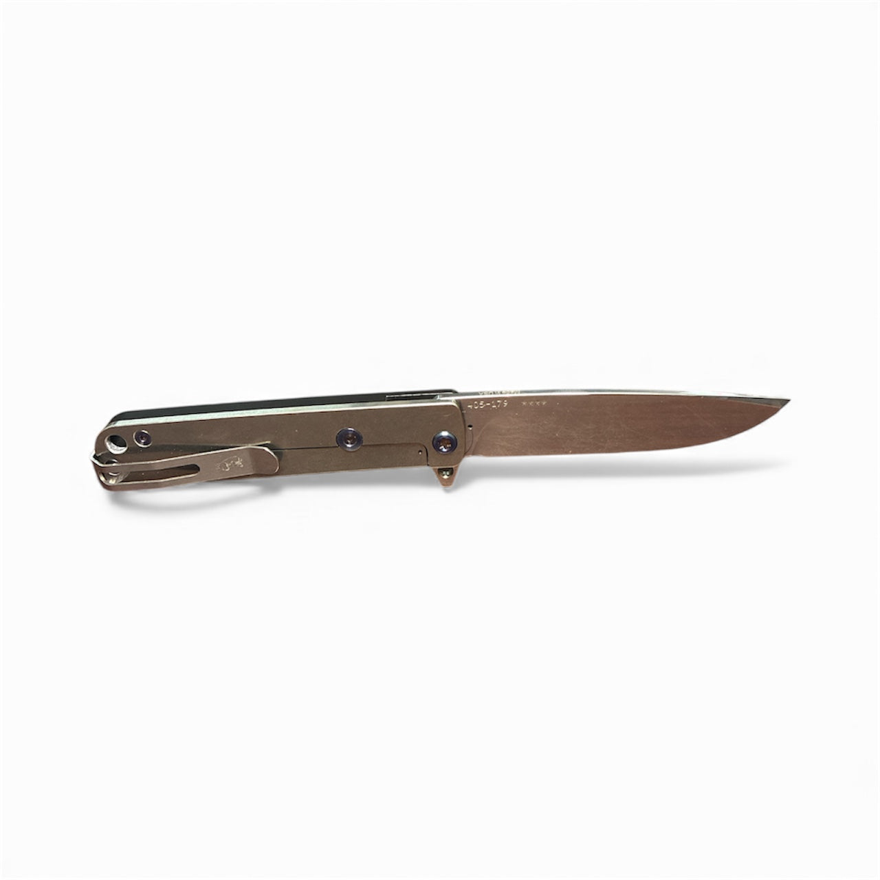 Medford -48 – S45VN Tumbled Blade | Black Handle, Tumbled Spring & Flamed Hardware