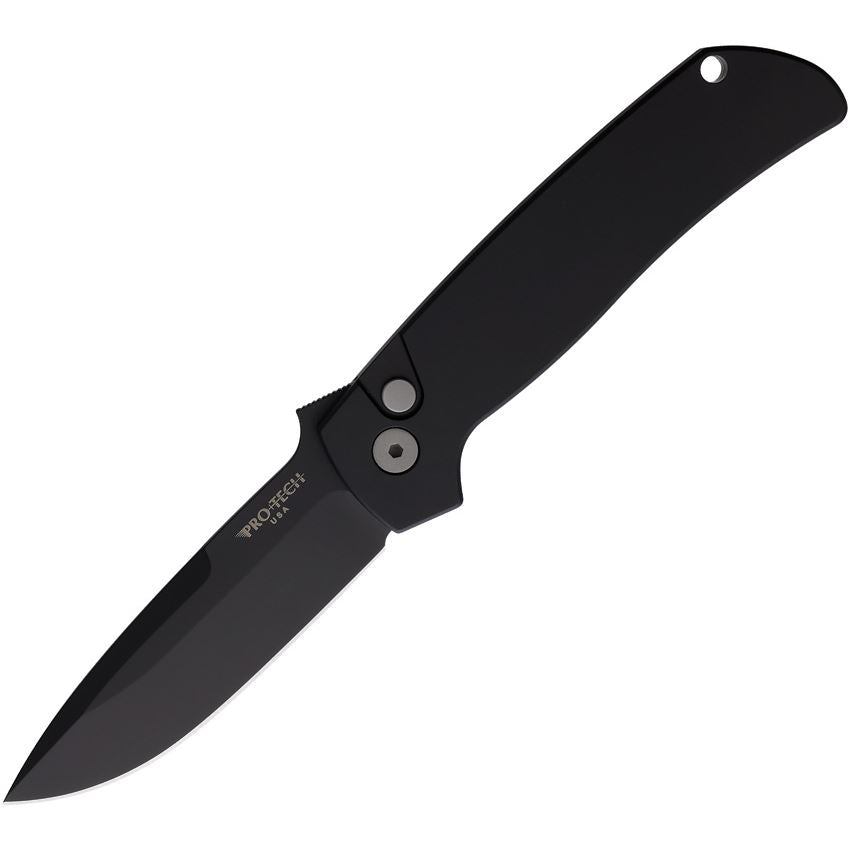 Pro-Tech Terzuola ATCF Operator Auto Knife Black Al Tritium Button 3.5" DLC Blade