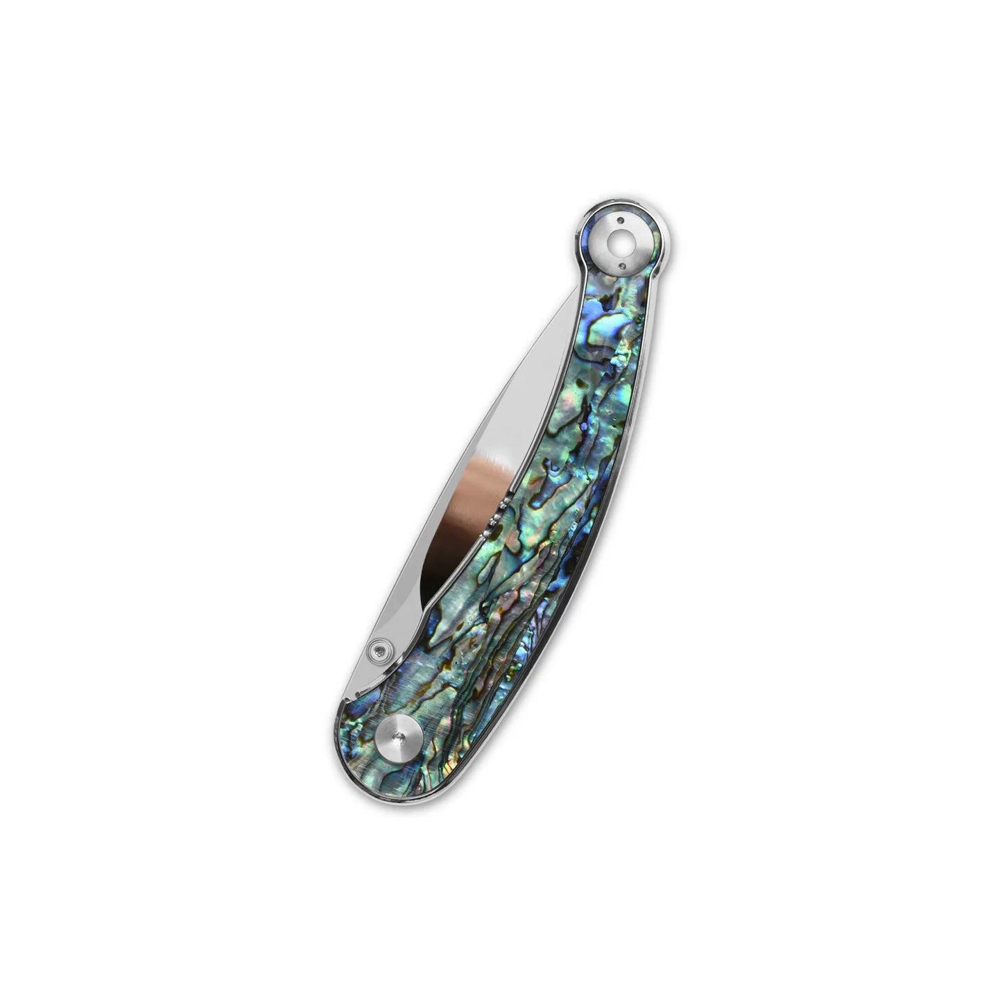 QSP Dolphin Liner Lock Pocket Knife | 14C28N Mirror Finish Blade | Abalone Handle | QS161-D