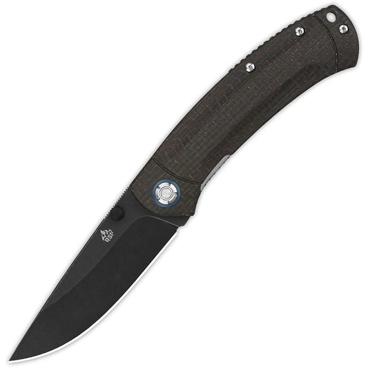 QSP Copperhead Liner Lock Knife Brown Micarta (3.5" Black) QS109-C2