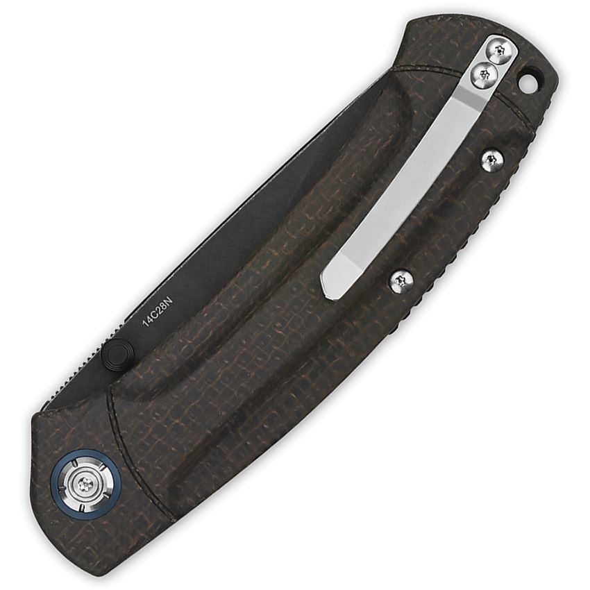 QSP Copperhead Liner Lock Knife Brown Micarta (3.5" Black) QS109-C2