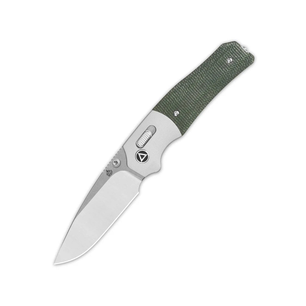 QSP Vault GlydeLock Folding Knife Green Micarta 14C28N Plain Edge Satin Finish QS157-B1