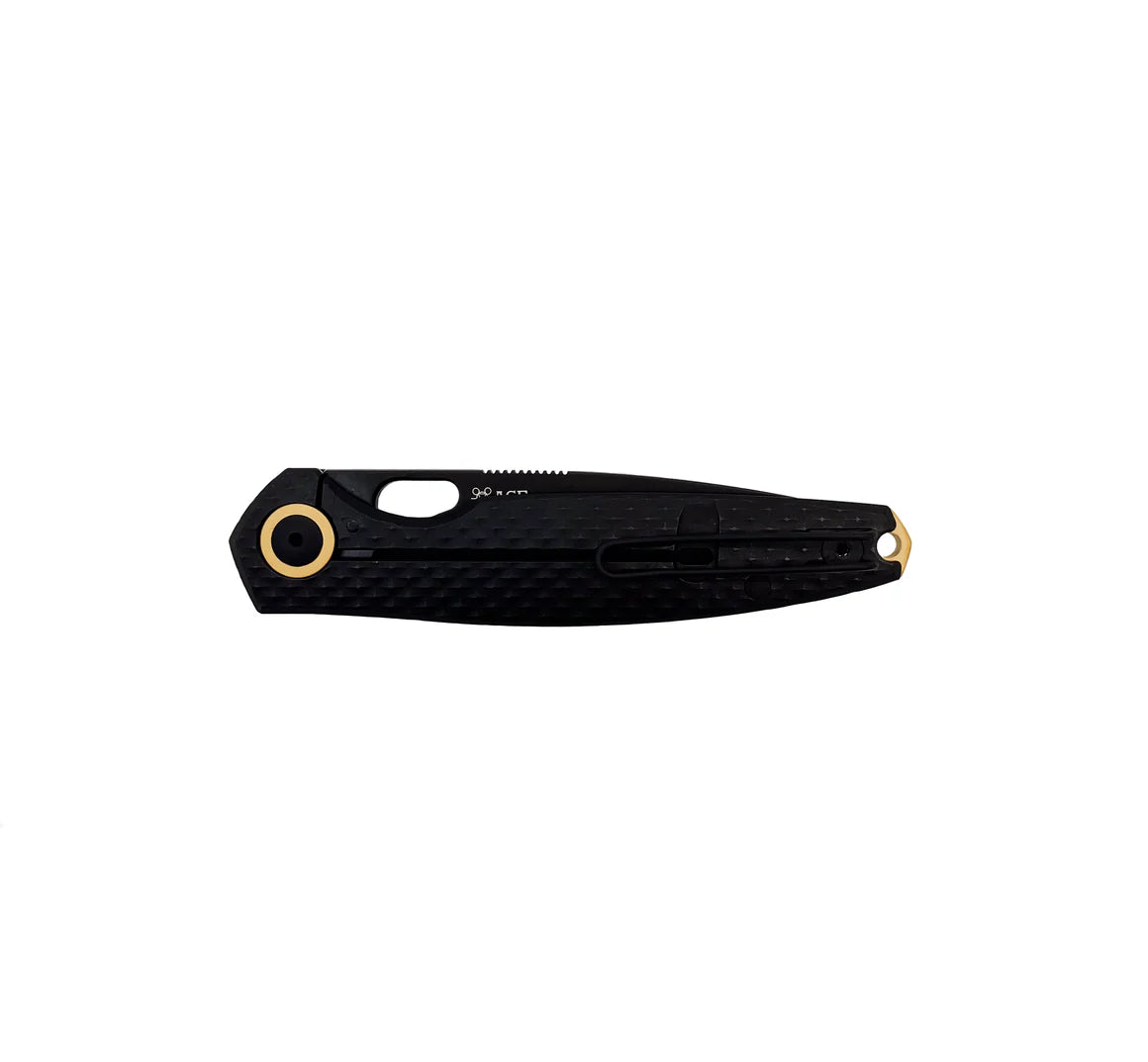 GiantMouse ACE REO Black & Brass Folding Knife REO-TITANIUM-BLACKOUT