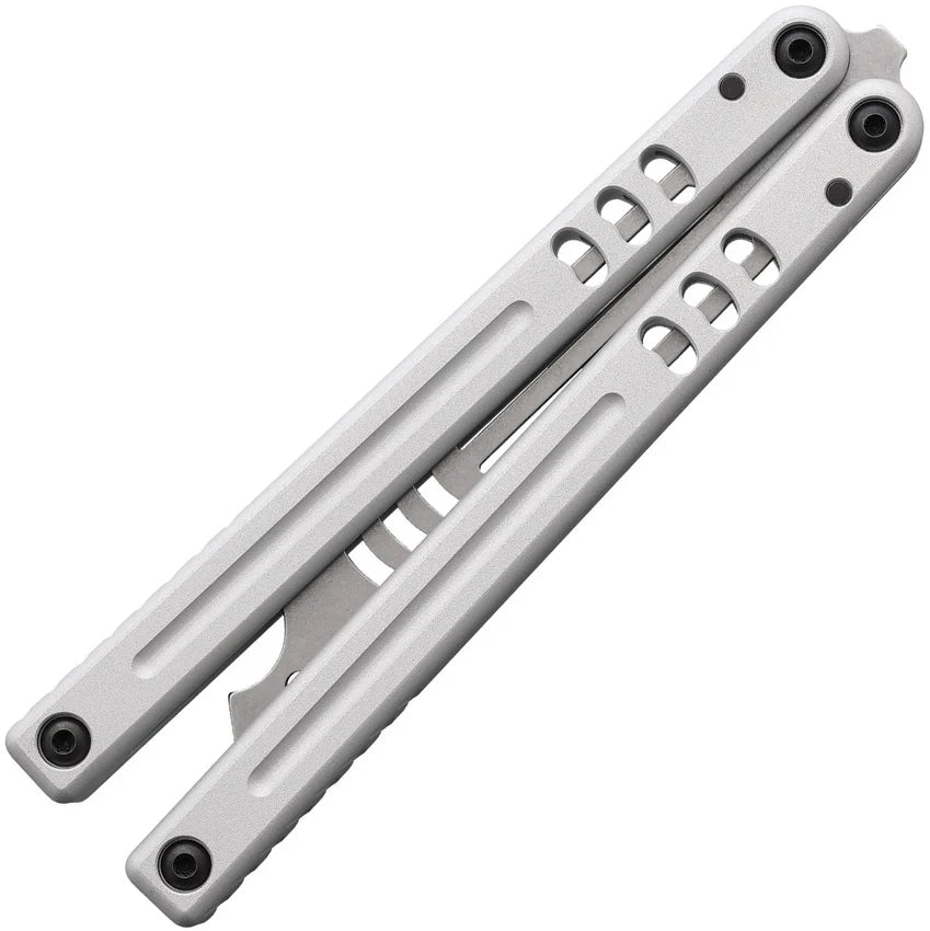 Squid Industries Mako V5 Balisong Trainer – Silver Stonewash SQDMKOV5SL