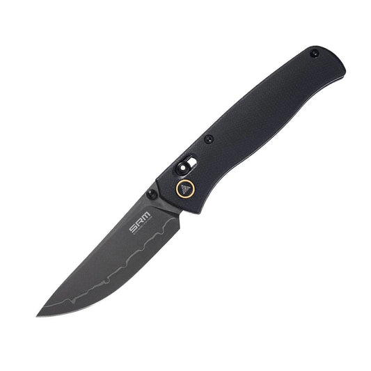 SRM 255L-MB2 Folding Knife – Black Micarta with Tritium Accents and Ambi-Lock