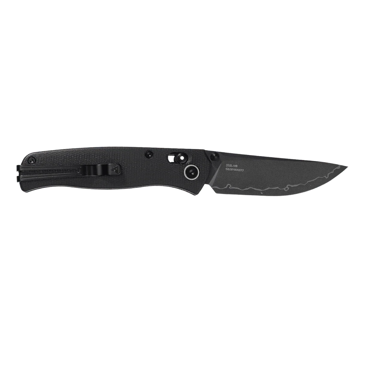 SRM 255L-MB2 Folding Knife – Black Micarta with Tritium Accents and Ambi-Lock