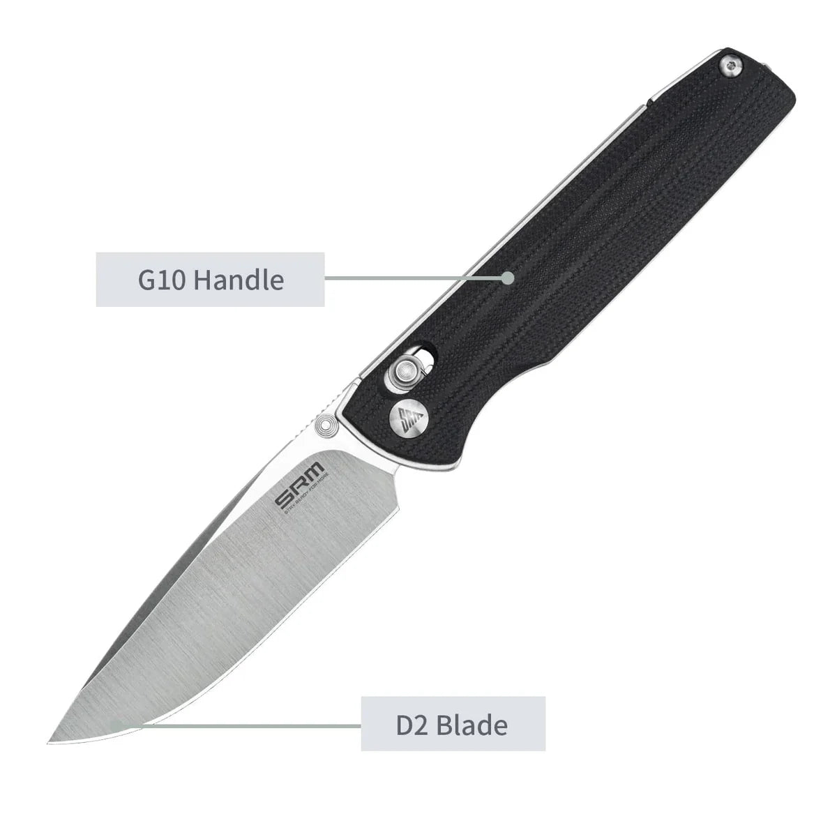 SRM Terrier 258L-GB Folding Knife – D2 Blade | G10 Handle | Ambi Lock