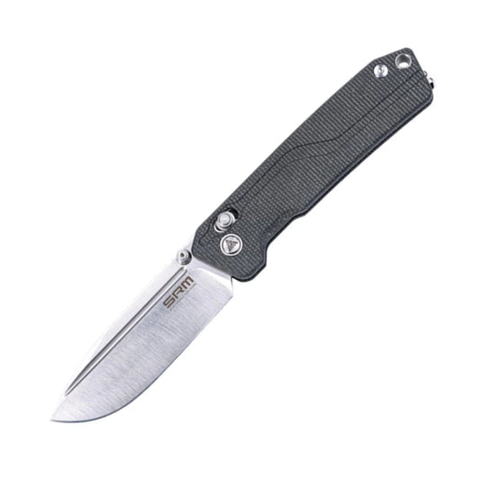 SRM Ambi Lock Folding Knife Rubik 7228L-MB (10Cr15CoMoV Blade, Micarta Handle)