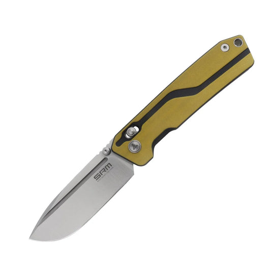 SRM Ambi Lock Folding Knife Rubik 7228L-GW (10Cr15CoMoV Blade, G10 Handle)