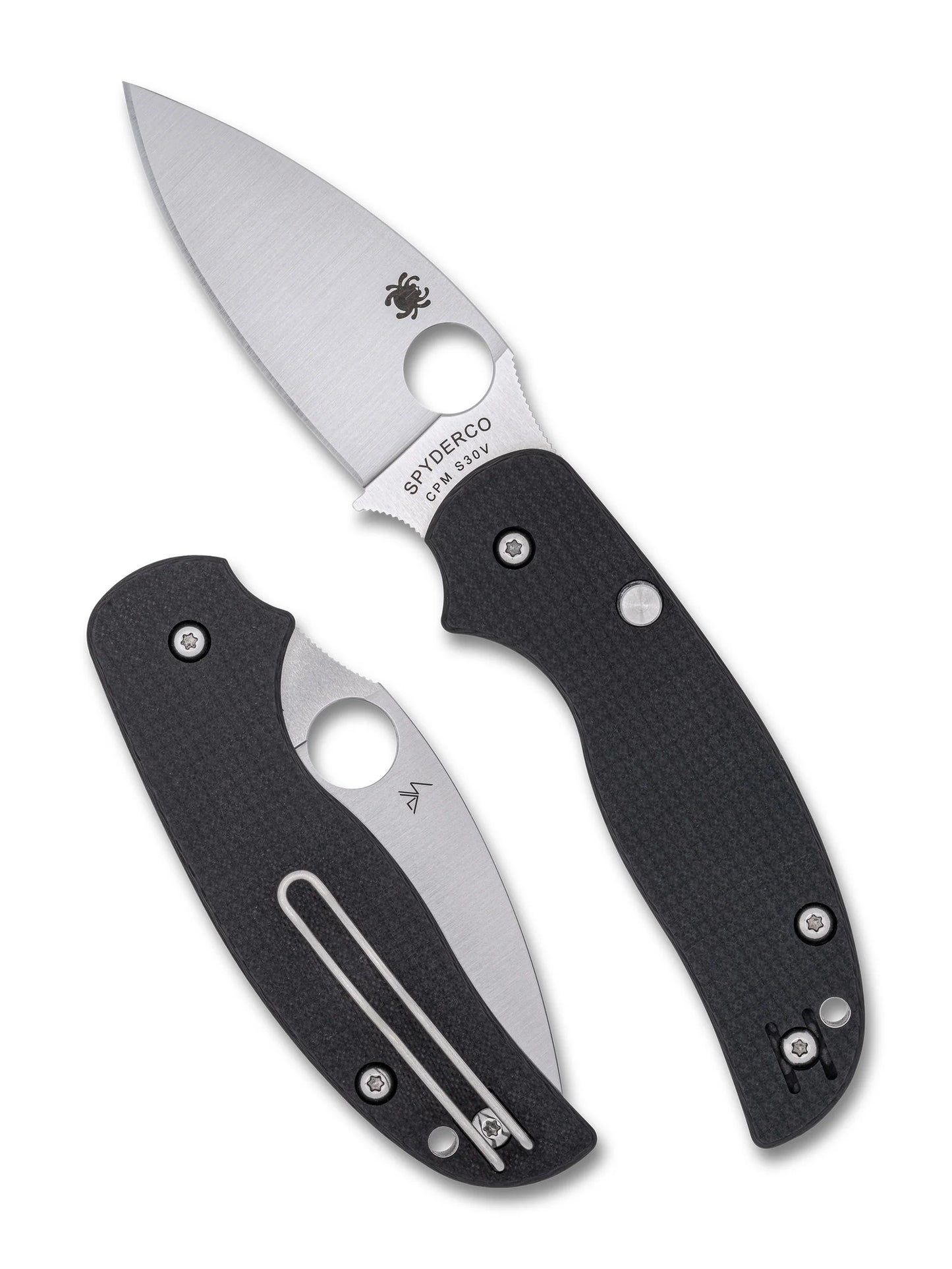 Spyderco Sage 6 Button Release Compression Lock Knife CF G-10 Laminate 3" Satin Blade