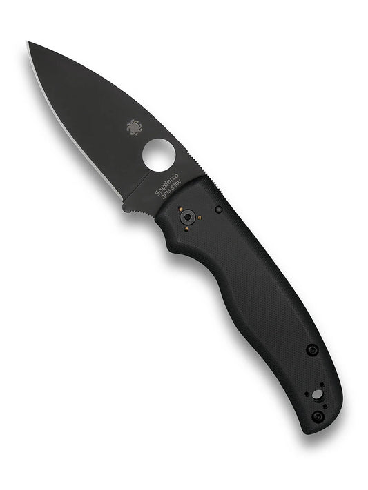 Spyderco Shaman Compression Lock Knife Black G-10 3.6" Black Blade  C229GPBK