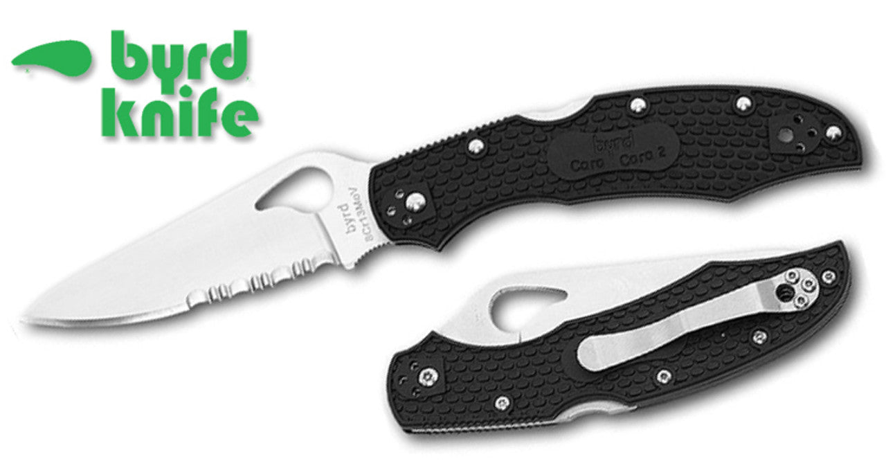 Spyderco Byrd Cara Cara 2 Lightweight Knife Black FRN Handle 3.75" Blade BY03PSBK2
