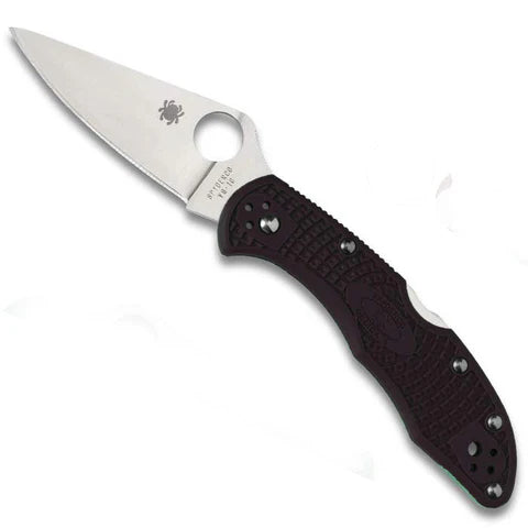 Spyderco Delica 4 Knife Flat Ground Black FRN 2.88" Satin VG10 steel blade C11FPBK
