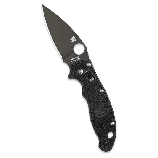 Spyderco Manix 2 Folding Knife Black FRCP Handle Black Plain Edge C101PBBK2 Steel BD-1