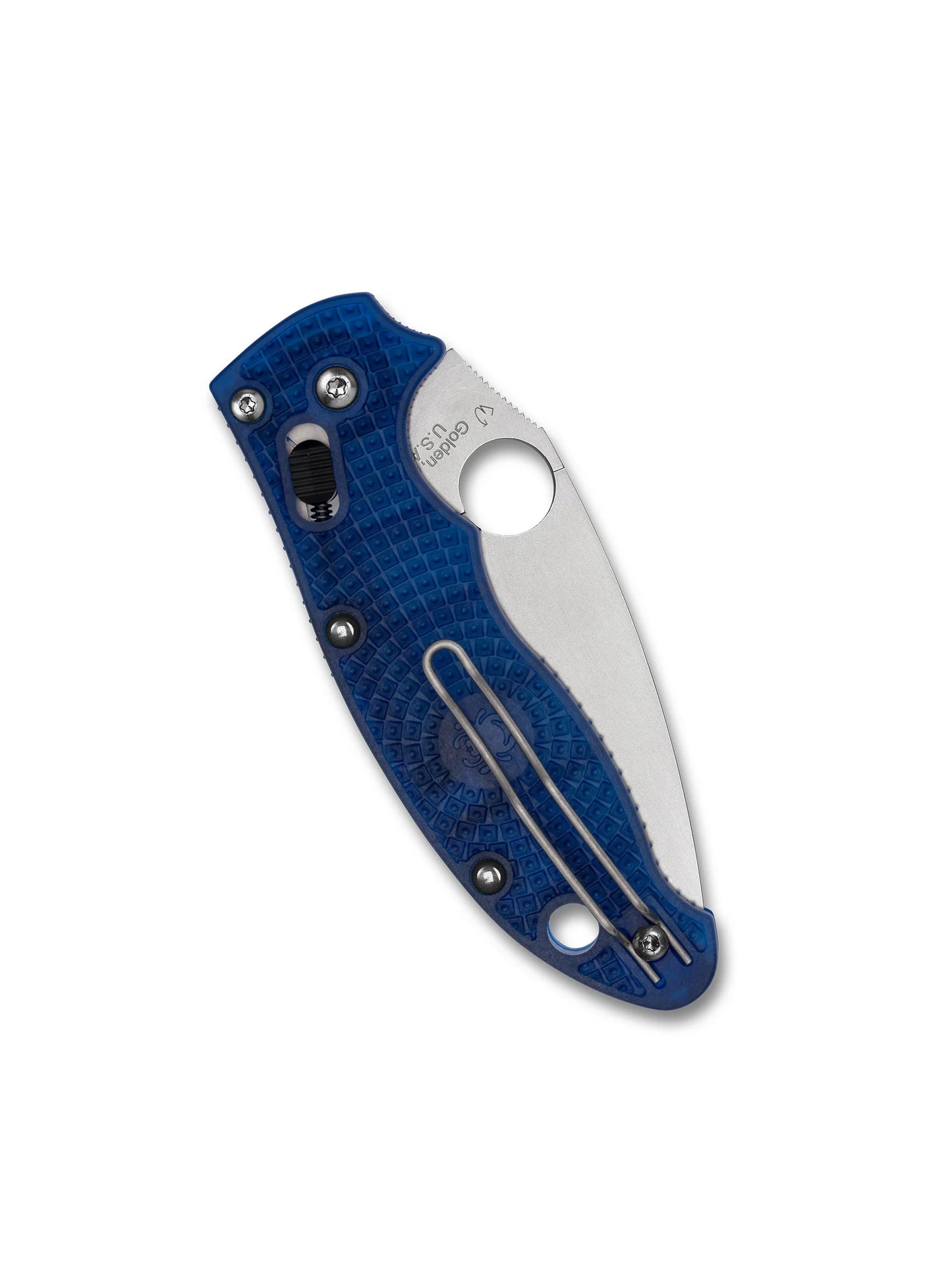 Spyderco Manix 2 Folding Knife Blue FRCP Handle stainless Plain Edge BD1N Blade C101PBL2