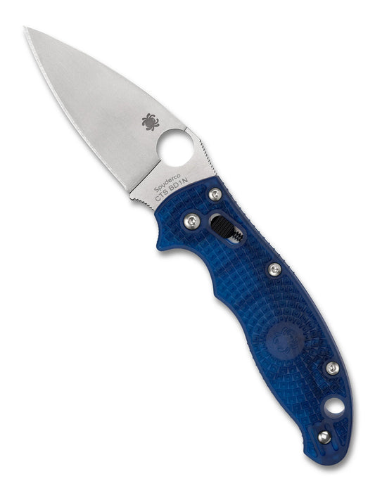 Spyderco Manix 2 Folding Knife Blue FRCP Handle stainless Plain Edge BD1N Blade C101PBL2
