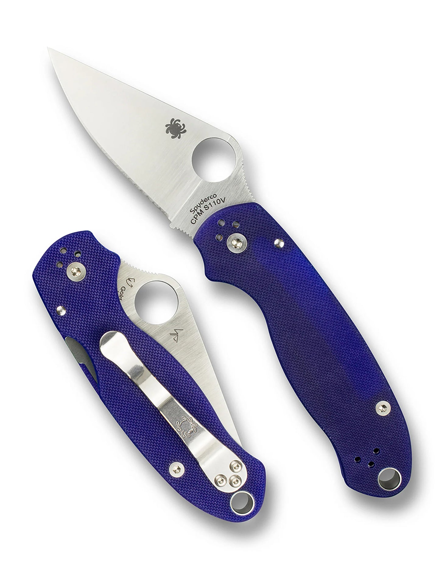 Spyderco Para 3 Compression Lock Knife Dark Blue G-10 (3" Satin S110V) C223GPDBL