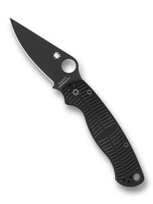 Spyderco  Paramilitary 2 Salt Compression Lock Knife Plain Magncut Blade, Black G10 Handles