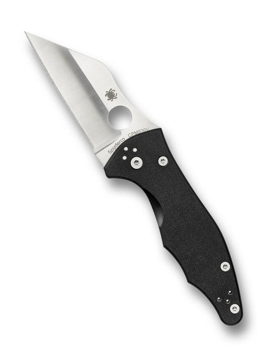 Spyderco Yojimbo 2 Folding Knife 3.2" S30V Satin Plain Blade, Black G10 Handles C85GP2