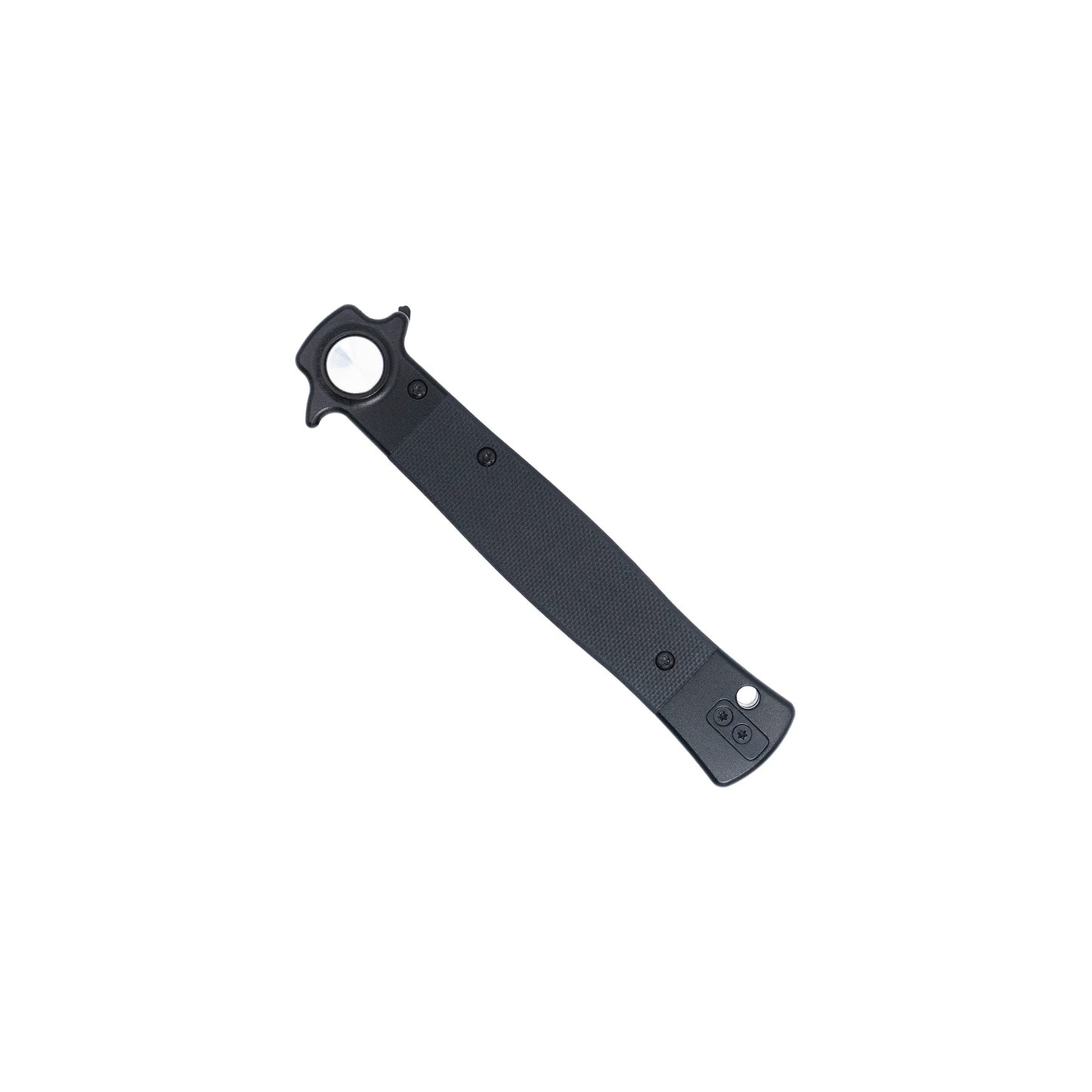 CobraTec Stiletto Button Lock Knife – Black/Black VG10 Modern Italian Style Folding Knife CTSTLBLG1OBLKBLK