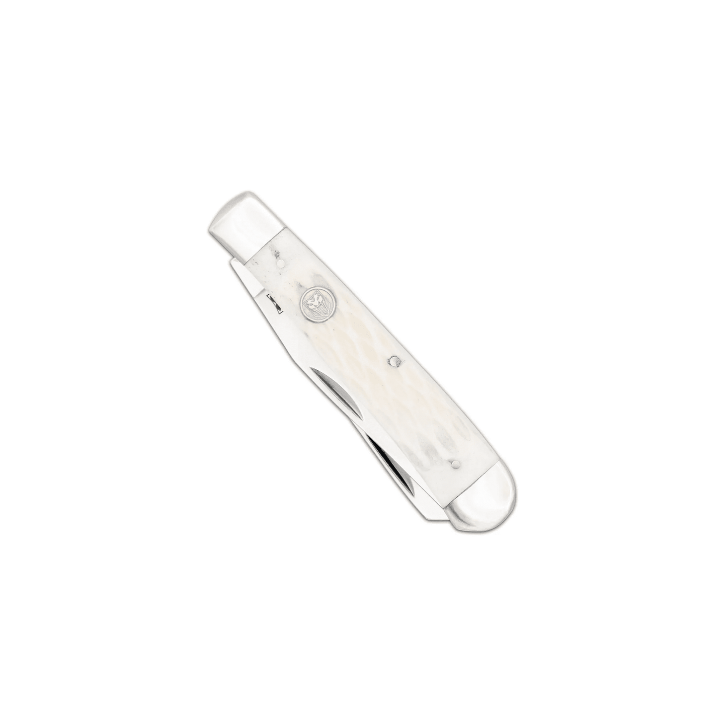 CobraTec® Traditional Two Blade Trapper – White Bone Handle (CTTDTRPWHTBN)