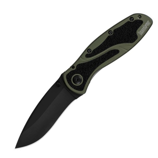 Kershaw Blur Assisted Opening Knife Olive 3.375" Black 1670OLBLK (Second)