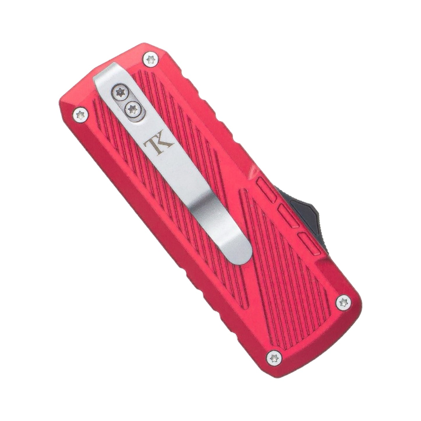 TacKnives Zipper Utility Knife Red SK5 Razor Blade Aluminum & Titanium Handle EDC