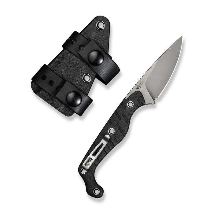CIVIVI SOKN Fixed Blade Knife – 2.82" Nitro-V Stonewash Blade, Black G-10 Handle | C22027-1