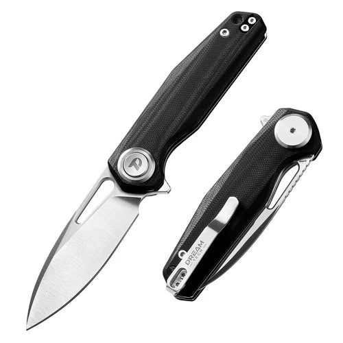 DreamTech 4.25" D2 Drop Point Button Lock Folding Knife D4211GB