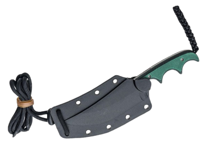 CRKT Minimalist Katana Fixed Blade Knife 3.5" 8Cr13MoV Bead Blast Blade Green Micarta Handle 2394