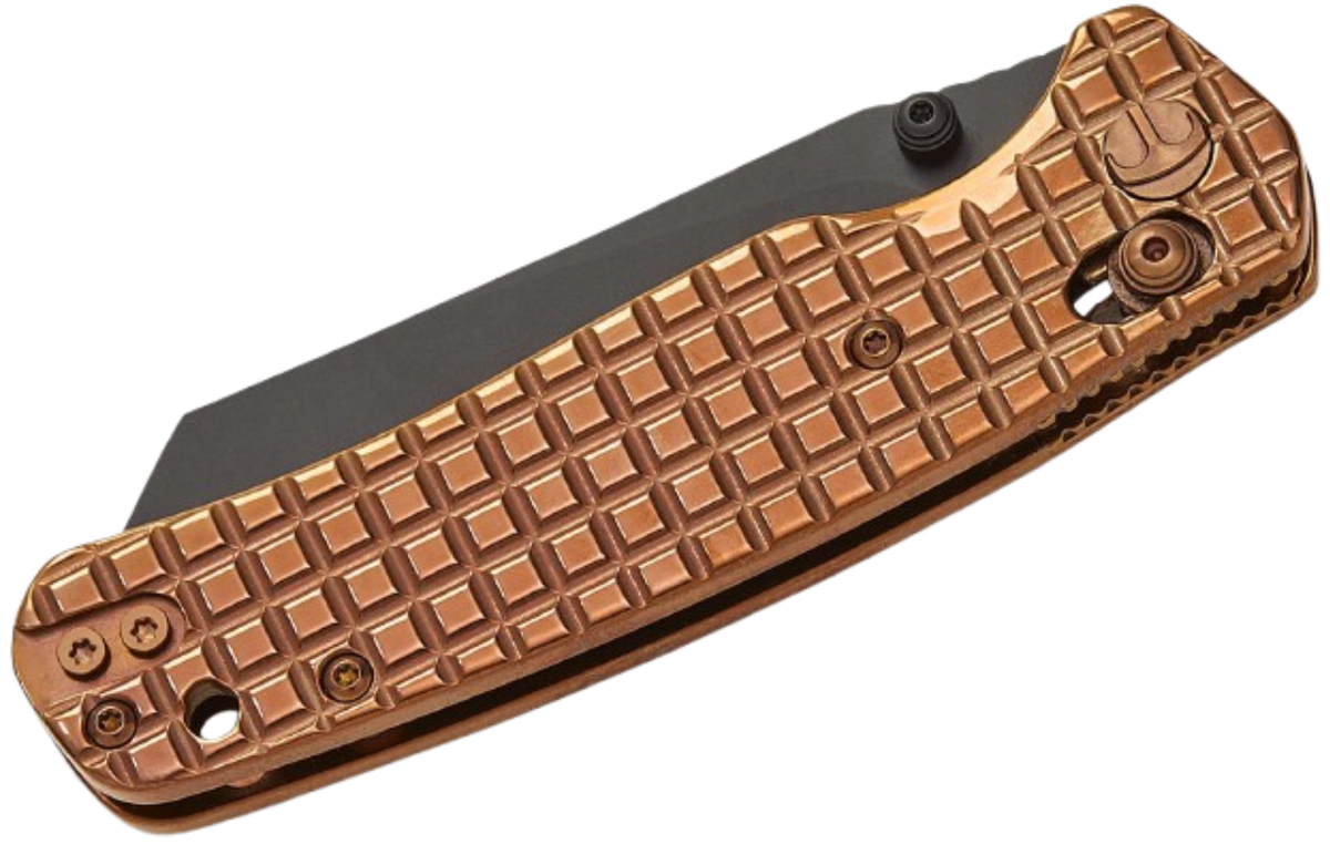 Bestechman Cicada's Wing B-Lock Folding Knife | 3.15" Black PVD Reverse Tanto Blade | Frag Pattern Bronze| BMK06-S-4