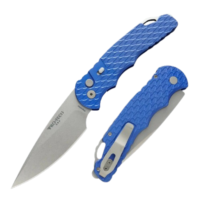 Pro-Tech TR-4 Tactical Response Automatic Knife | 4.00" Stonewashed MagnaMax Drop Point Blade| T4105-F-MM-BLUE