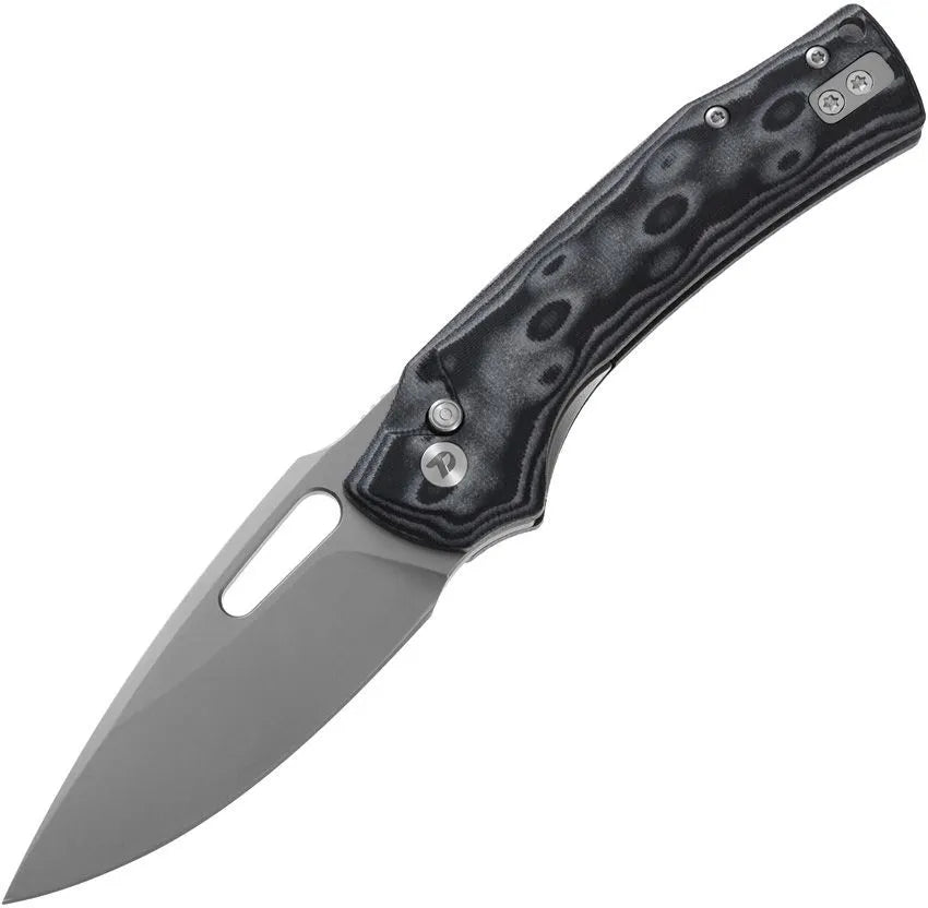 DreamTech DTK4542MG Folding Knife Black & White Micarta Liner Lock D4542MG