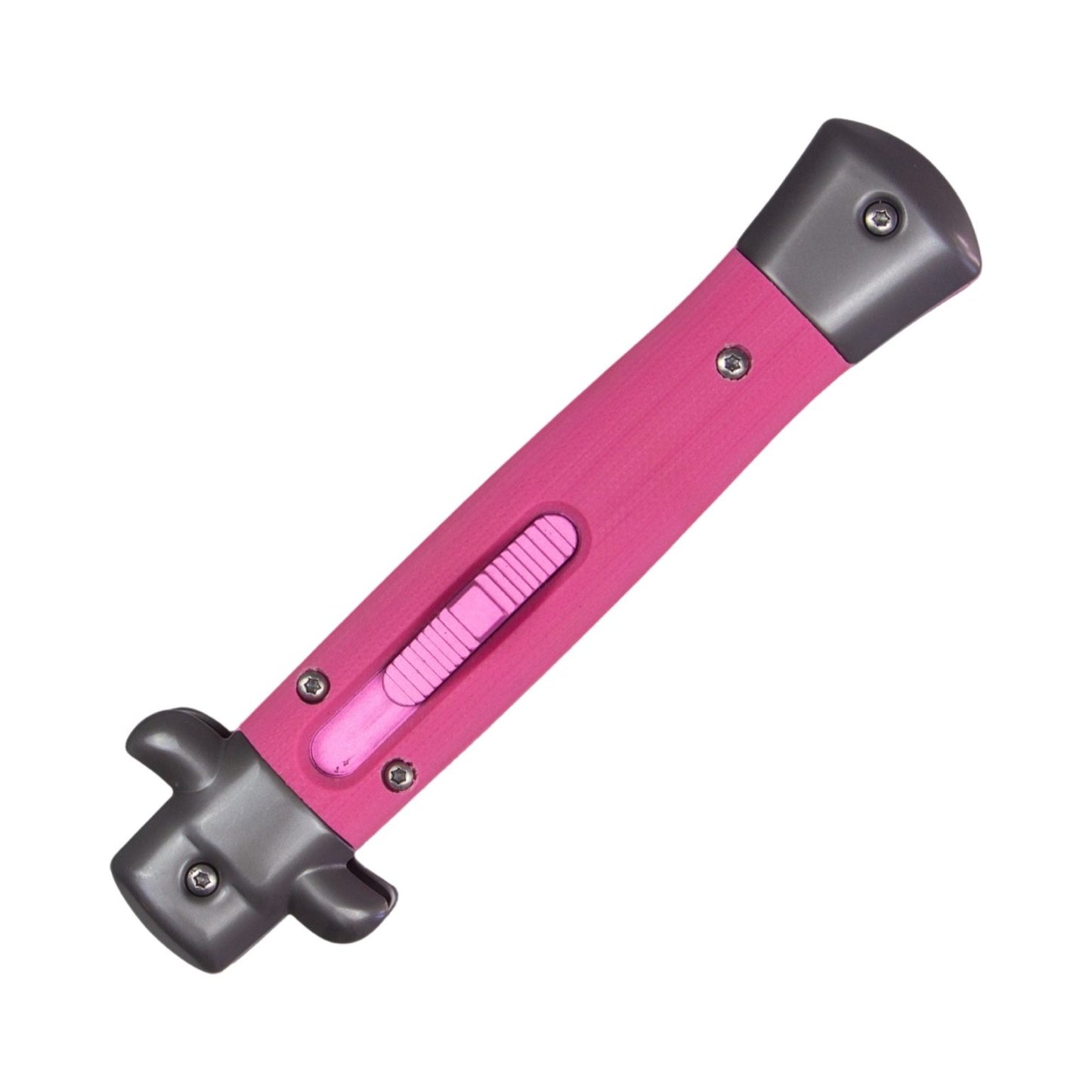 TacKnives CNC 11" Italian Stiletto OTF Knife D2 Satin Bayonet Blade Pink T6-6061 Aluminum Handle