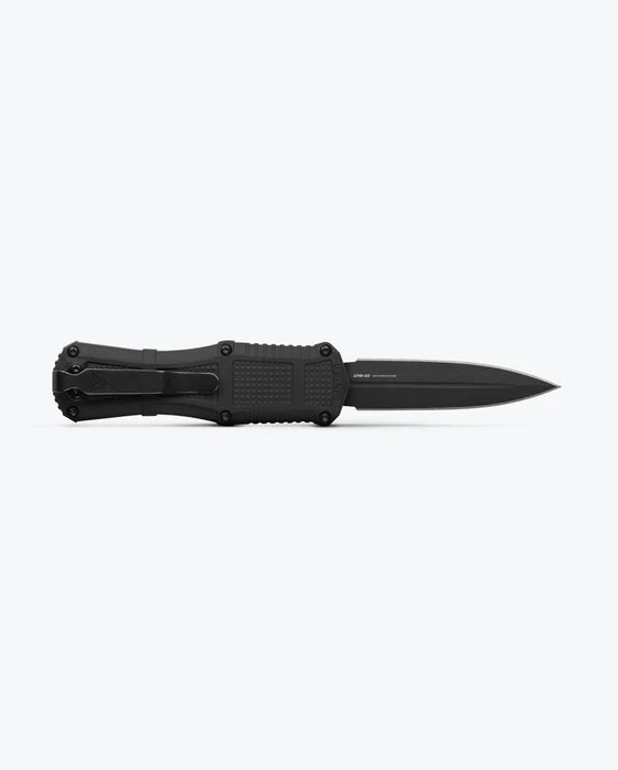 Benchmade Mini Claymore OTF – Black Grivory® Handle & Smoke Gray Dagger Blade 3375GY