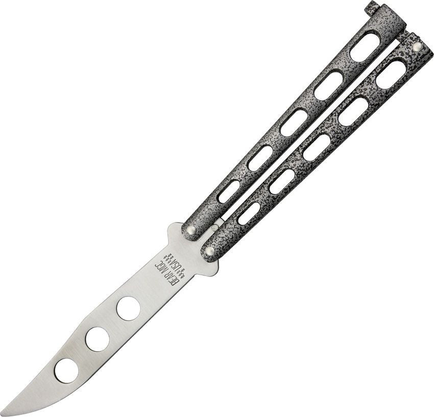 Bear & Son Butterfly Trainer 4" 440 Stainless Steel Blade Silver Vein Metal Handle BC114TR