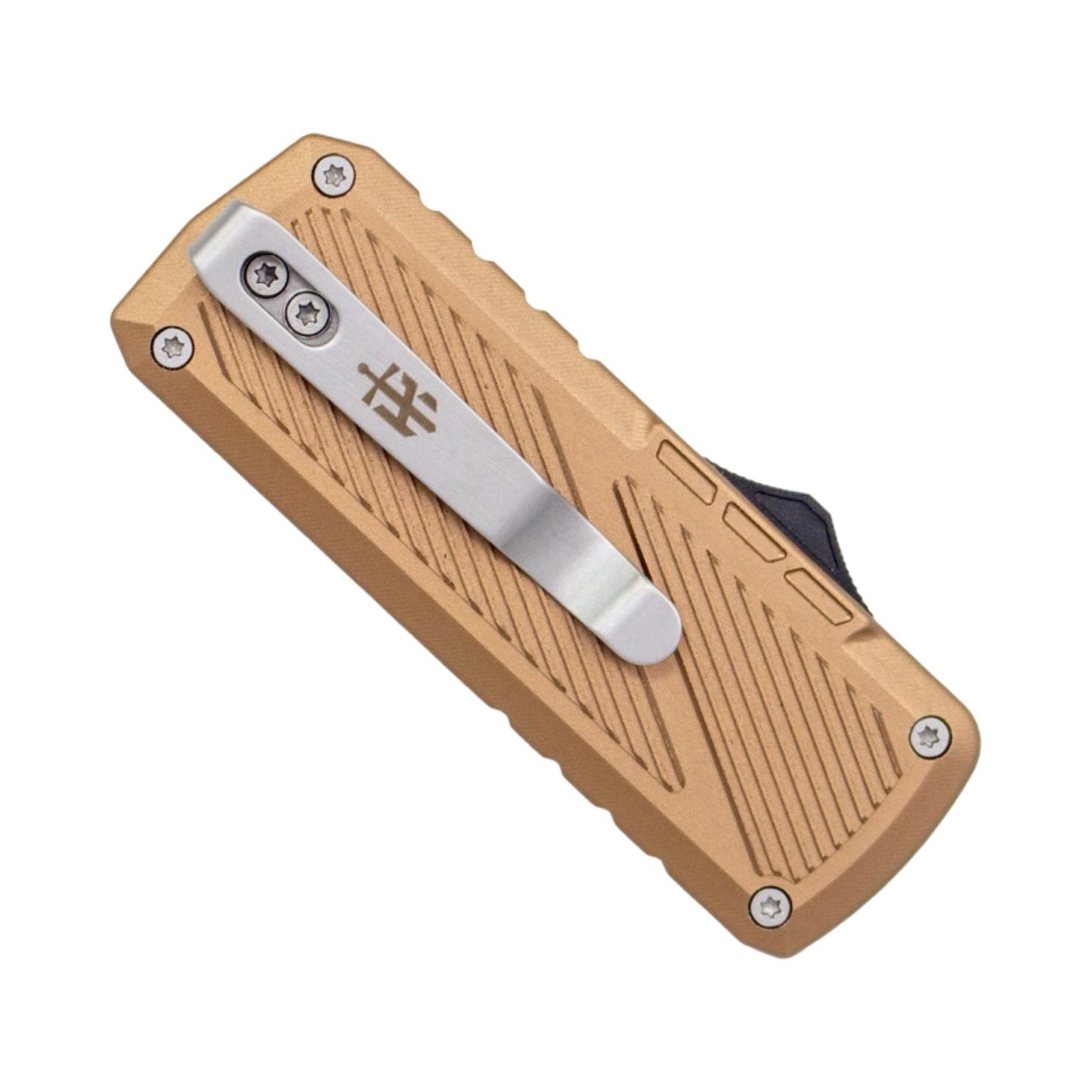TacKnives Zipper Utility Knife Brown SK5 Razor Blade Aluminum & Titanium Handle EDC