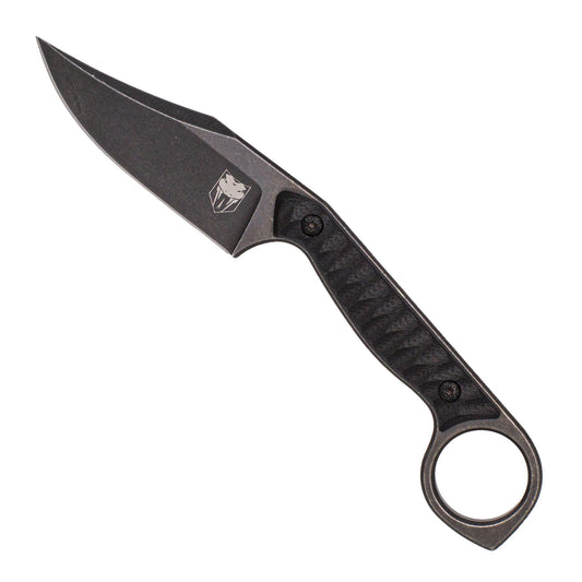 CobraTec Wolfteeth Clip Point Folding Knife Black 14C28N Blade G10 Handle CTWLTBLKCLP