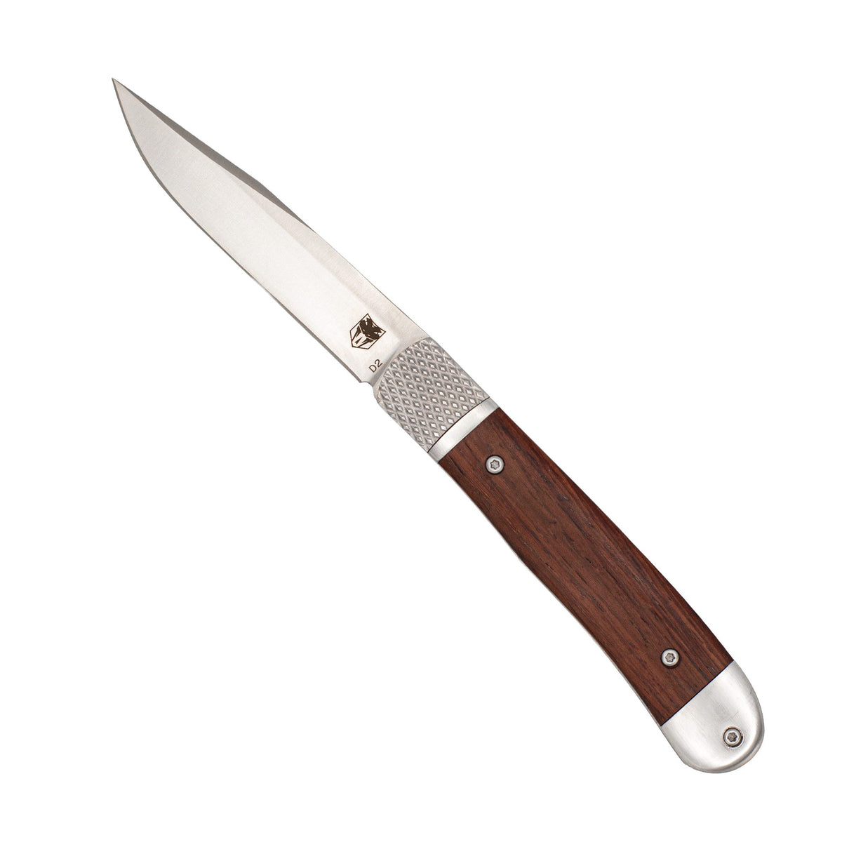 Cobratec Trapper Hidden Release Folding Knife 3.125" Satin D2 Blade Genuine Rosewood Handle CTTHRRSW