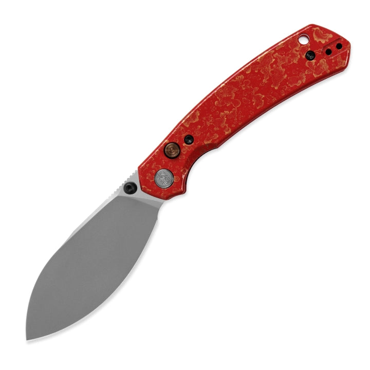 Miguron Hovor 19C27 Pearlescent Stonewash Folding Knife – Red Aluminum MGR828RD