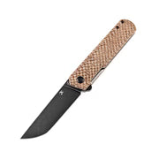 KANSEPT Foosa Liner Lock Folding Knife – Plaid Brown Micarta, 154CM X2020T2