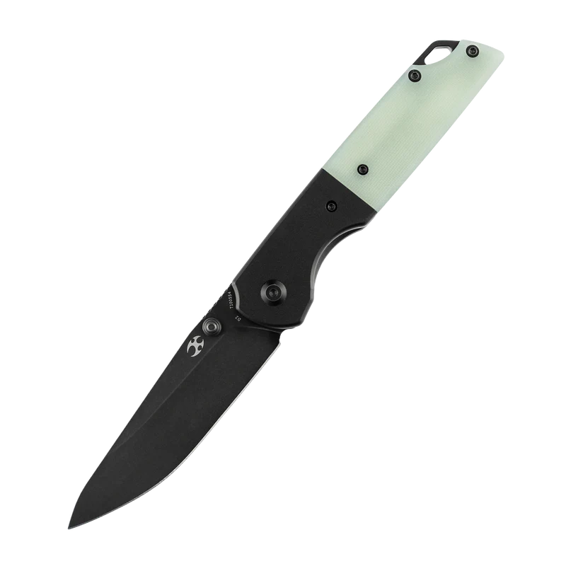 KANSEPT Warrior Folding Knife – Black TiCN D2 Blade & Jade G10 Handle (T1005S4)
