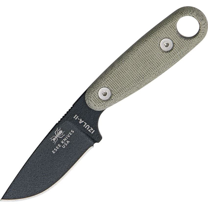 ESEE Izula II Fixed Blade Knife – 2.63" 1095HC Black Powder-Coated Blade | ESIZ2B