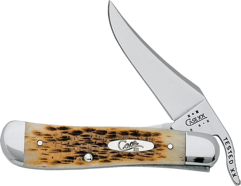 Case XX Jigged Amber Bone RussLock Pocket Knife 00260