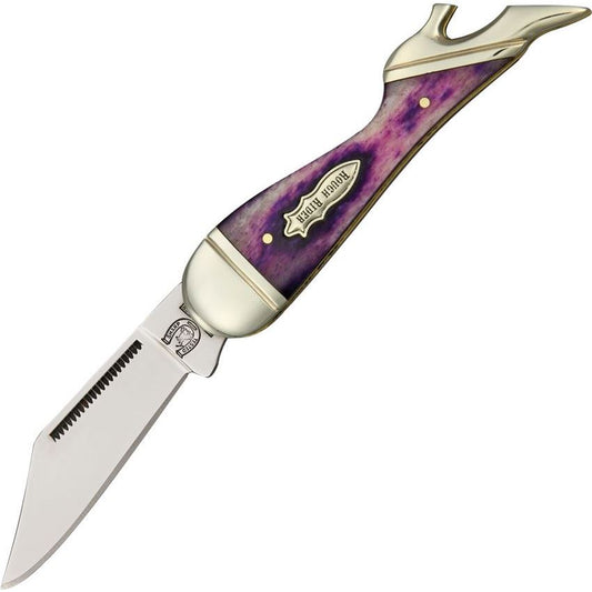 Rough Rider Small Leg Folding Pocket Knife with Purple Bone Handle 1271