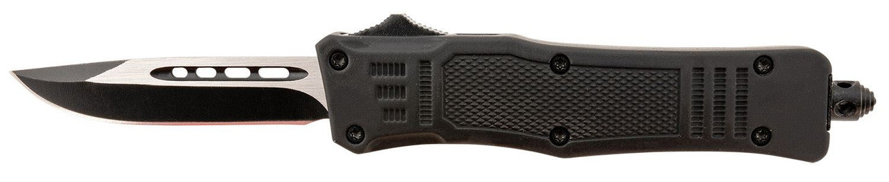 Steel River Knives Spartan Mini OTF MT616BDP – Black/Silver Drop Point