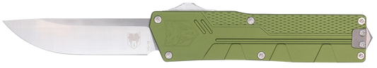 CobraTec Paragon OTF Knife VG-10 Satin Blade OD Green Aluminum Handle CTPRNEDGODG