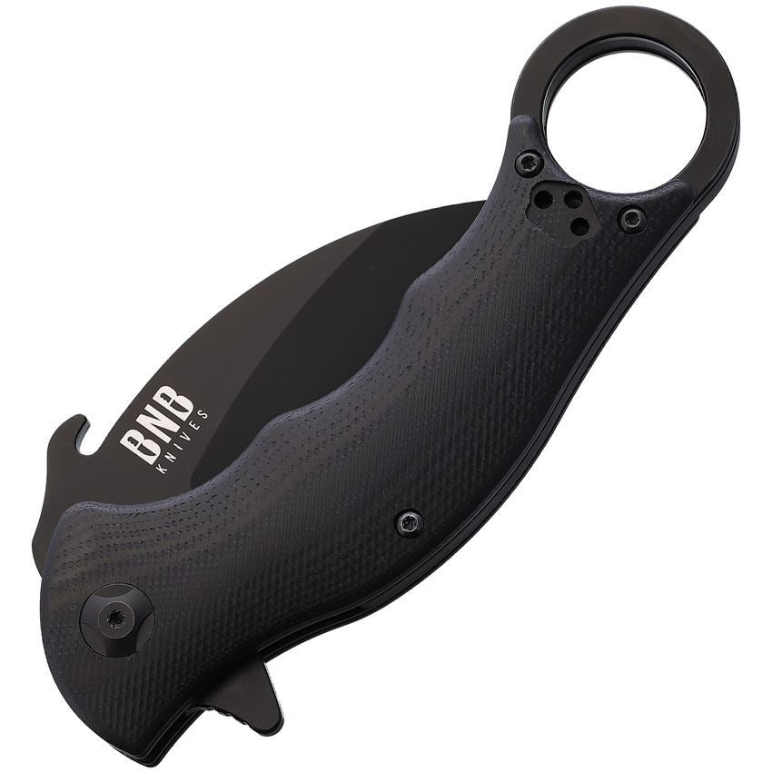 BNB Black Karambit Folder 1221KF – Tactical D2 Linerlock with G10 Handle