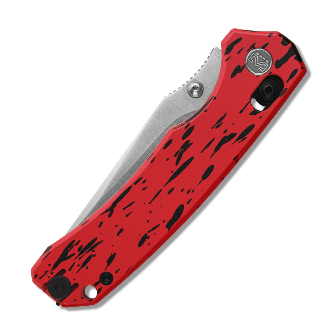 Miguron Thaly Crossbar Lock Folding Knife MGR834RD 3.11" D2 Satin Clip Point Blade | Red Aluminum Handle | MGR834RD