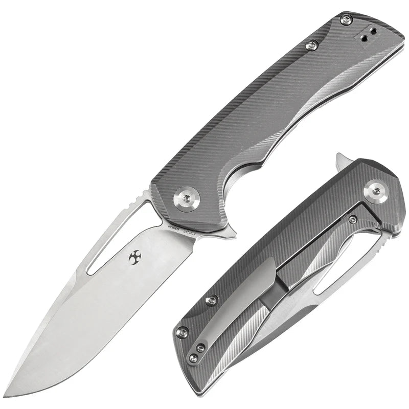 KANSEPT Kryo Thumb Hole Folding Knife – Micro-Milled Titanium Frame Lock (K1001A7)